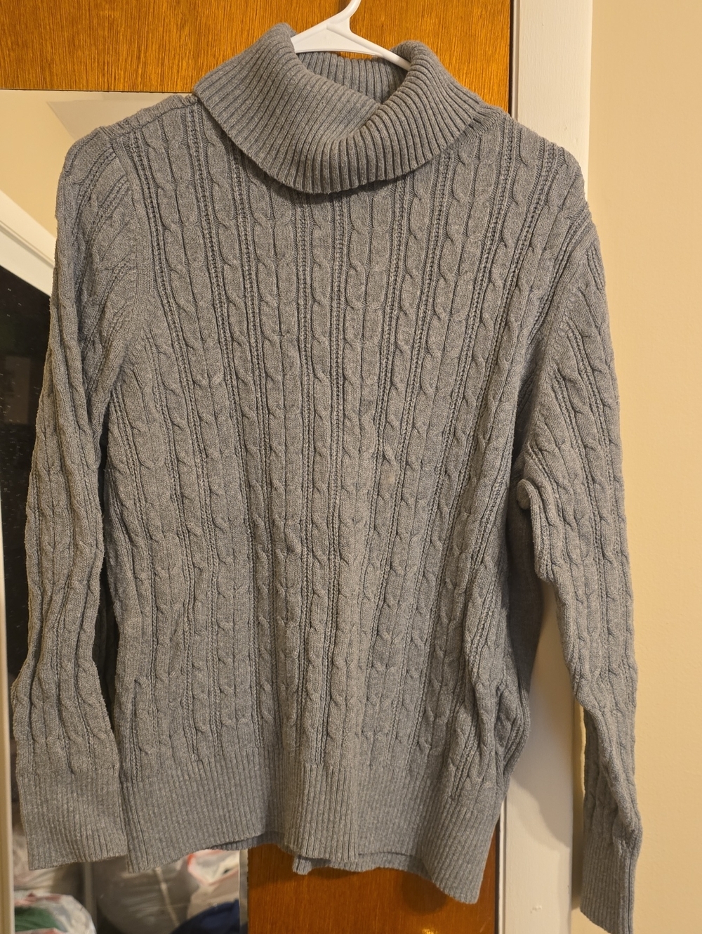 St. John's Bay Light Gray Cable Turtleneck Sweater
